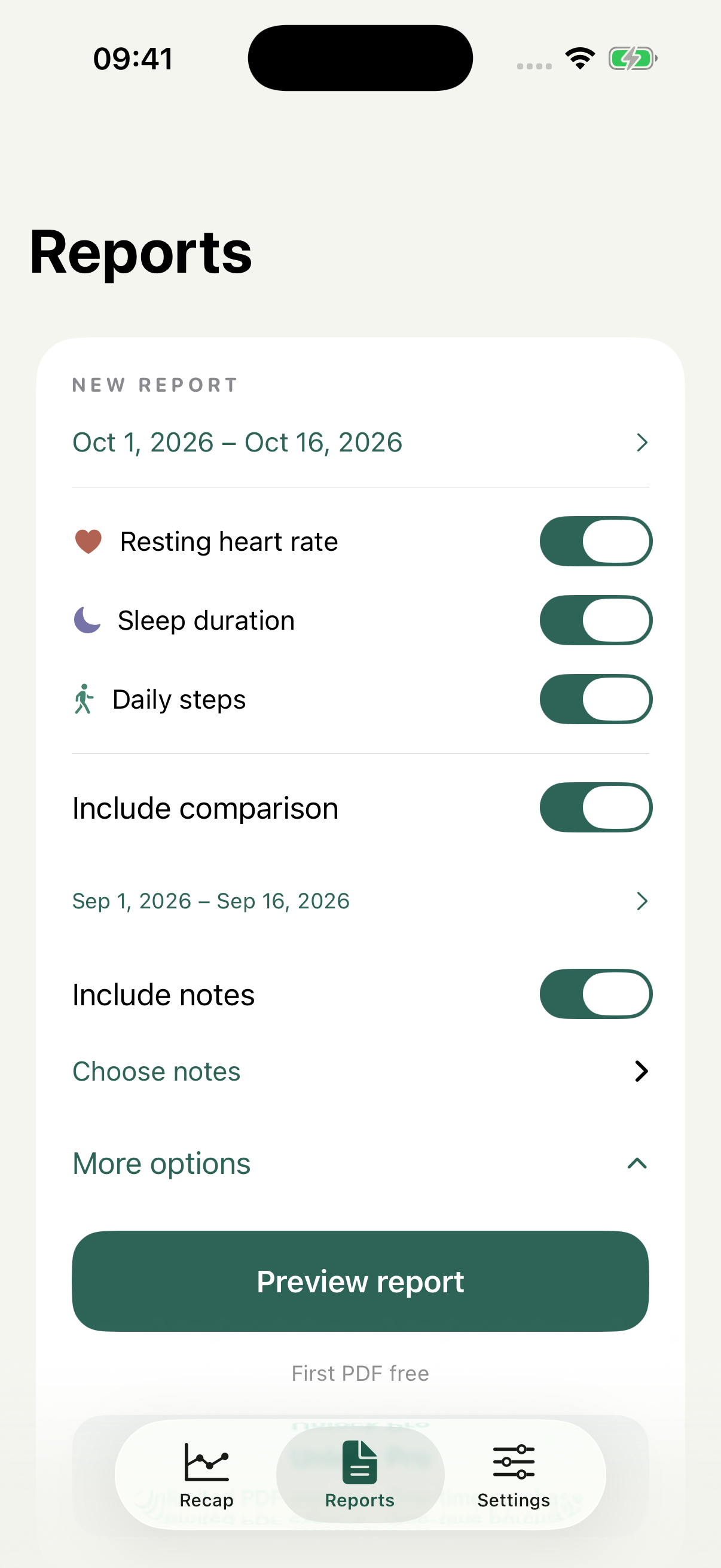 Wellnolio app interface 2